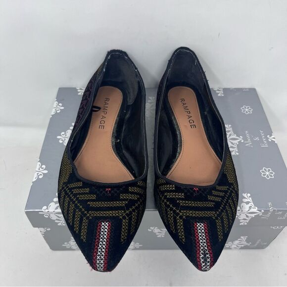 Rampage Caela Embroidered Aztec Southwestern Flats 7.5 - Picture 2 of 9